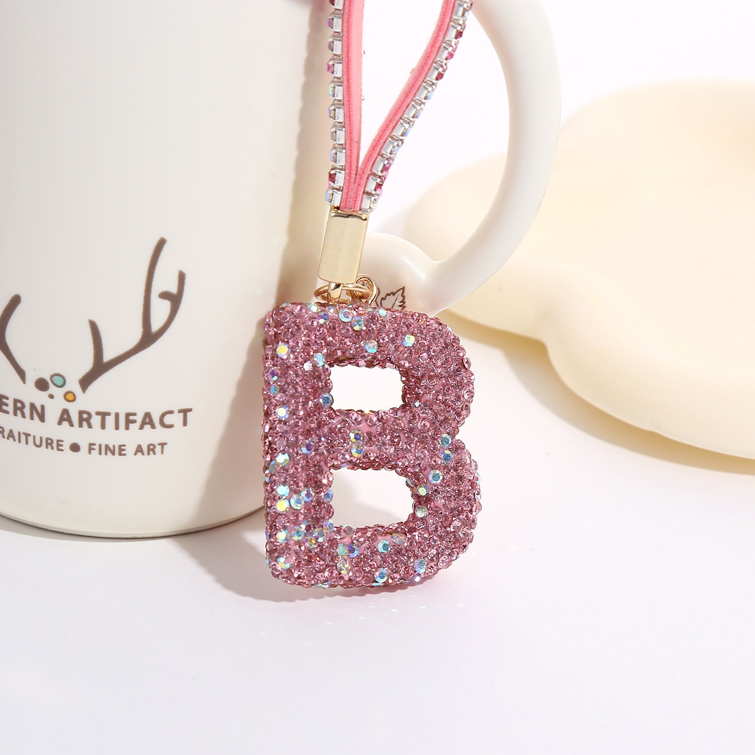 Wholesale Full Diamond Letter B Glass Keychain
